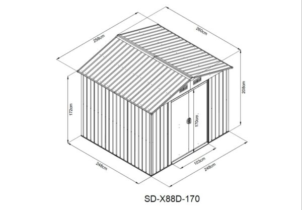 Zahradny domcek HECHT 8x8 PLUS 1