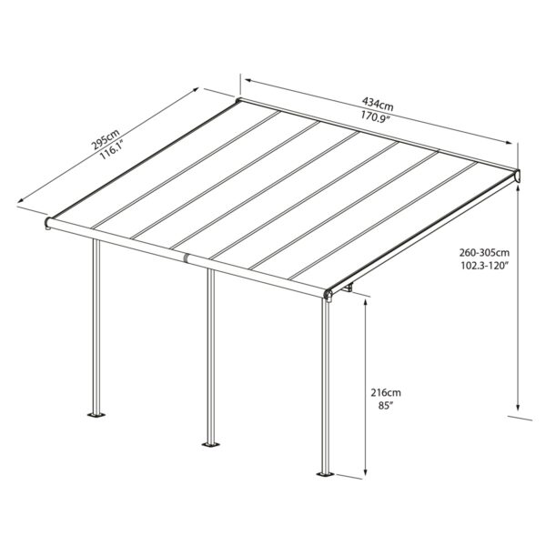 Palram Canopia Sierra 4200 antracit 3 x 425 10