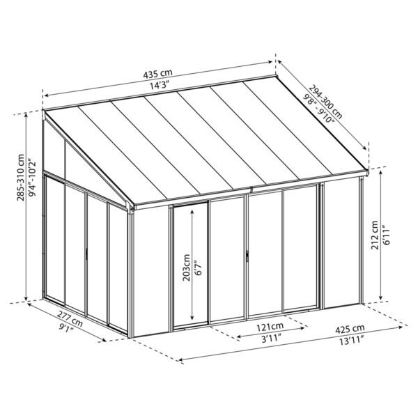 Palram Canopia Torino 3x425 antracit 9