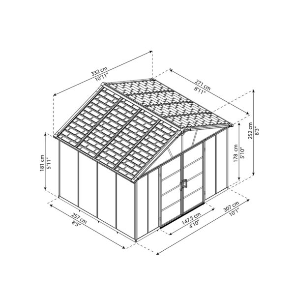 Palram Canopia Yukon 11 x 9 antracit 13