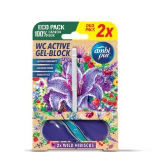 Ambipur WC Active gel-blok divoký ibišek 2x45g