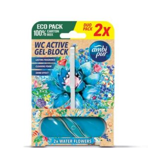 Ambipur WC Active gel-blok vodné kvety 2x45g