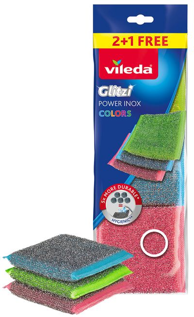 Drôtenka Vileda Power Inox Colors 2+1 ks Drôtenka Vileda Power Inox Colors 2+1 ks