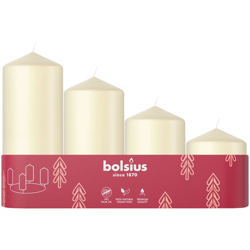 Sviečky Bolsius Pillar Advent Sviečky Bolsius Pillar Advent