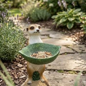 Postavicka surikata krmitko napajadlo pre vtaky 30 cm polystone