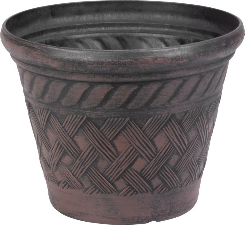 Kvetináč-Strend-Pro-29x23-cm-tmavý-hnedý-vzor-ratan Kvetinac Strend Pro 29x23 cm tmavy hnedy vzor ratan
