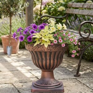 Kvetinac Strend Pro Antik s podstavcom 30x30cm medeny metalicky efekt 1