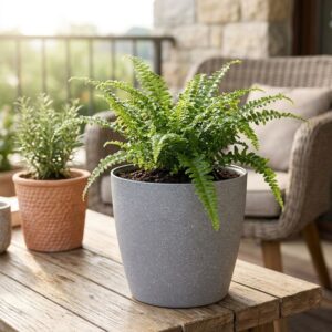 Kvetinac Strend Pro Stone 28x26 cm sedy efekt kamena 1